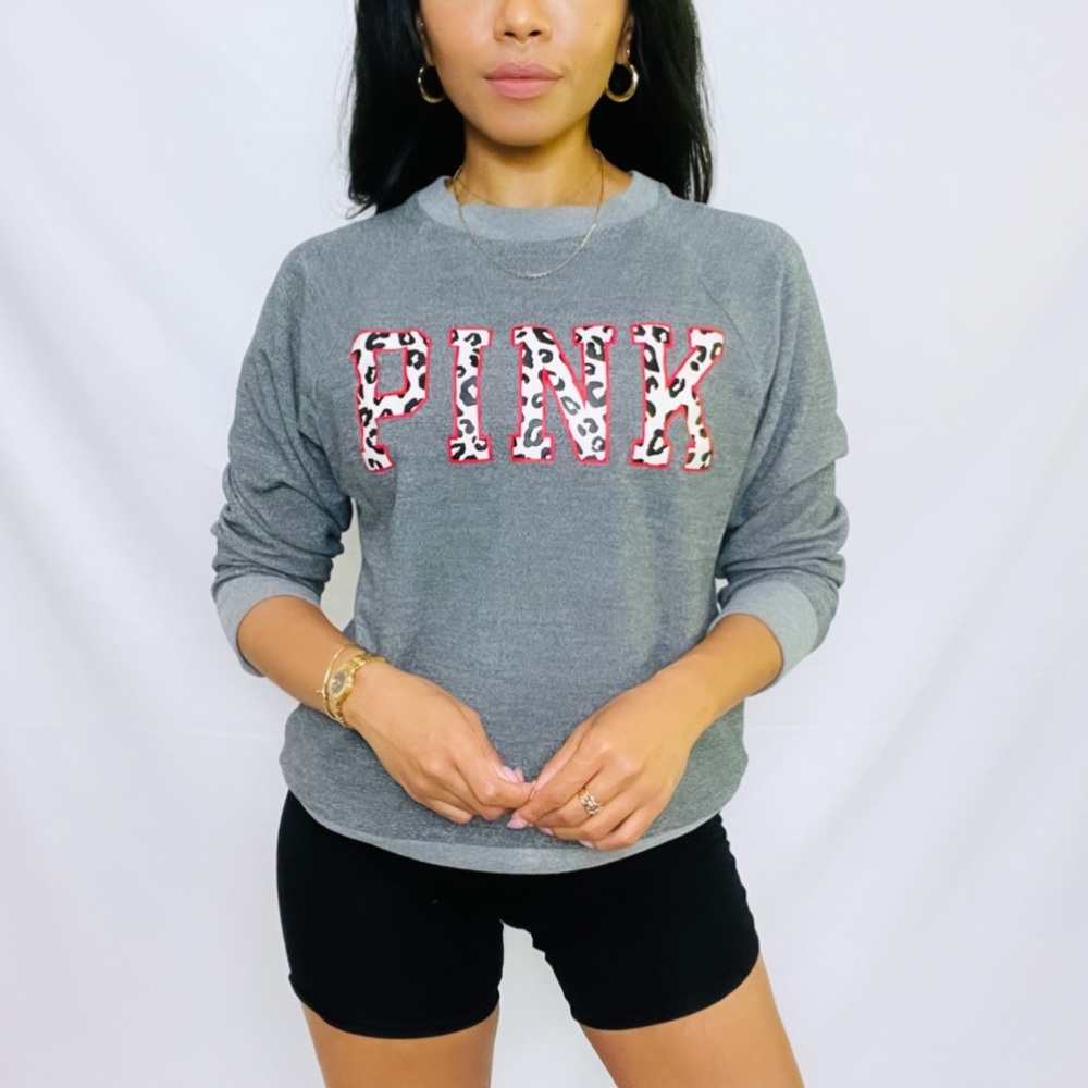 Victoria's Secret PINK | Grey Leopard Sweatshirt - Picture 8 of 11